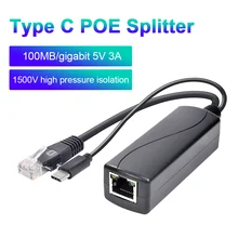 

Gigabit POE Splitter 5V 3A Type C Power Over Ethernet IEEE 802.3af 1000Mbps USB C Active POE Splitter For Raspberry Pi 4B