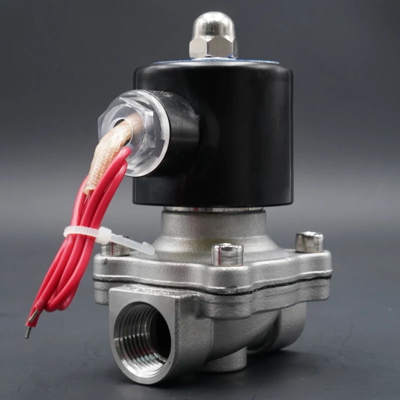 Нормально закрытый клапан, AC110V 220V 24V DC12V 24 V, электромагнитный клапан, 304 нержавеющая сталь, водяной клапан, DN15 DN15 DN20 DN25 DN32 DN40
