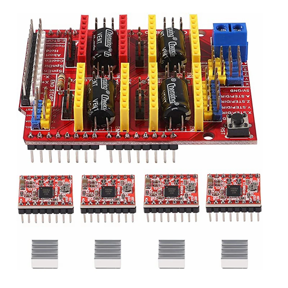 Cnc Shield Expansion Board V3 With Drv8825 A4988 Stepper Motor Driver