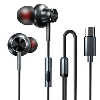 

Headphone Flat Earbud Type-C Portable Heavy Bass HiFi Wired Monitoring Headset