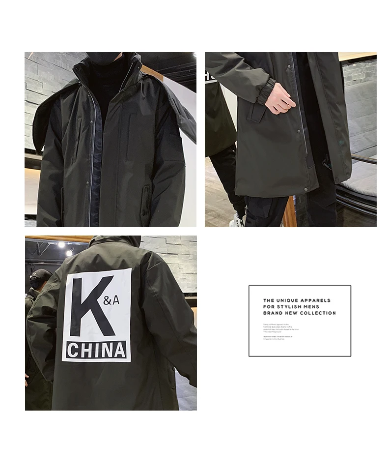 Hot Selling Lee Now Celebrity Style Winter New Style Korean-style Loose-Fit KK Combat Team Hooded Cotton-padded Clothes Mid