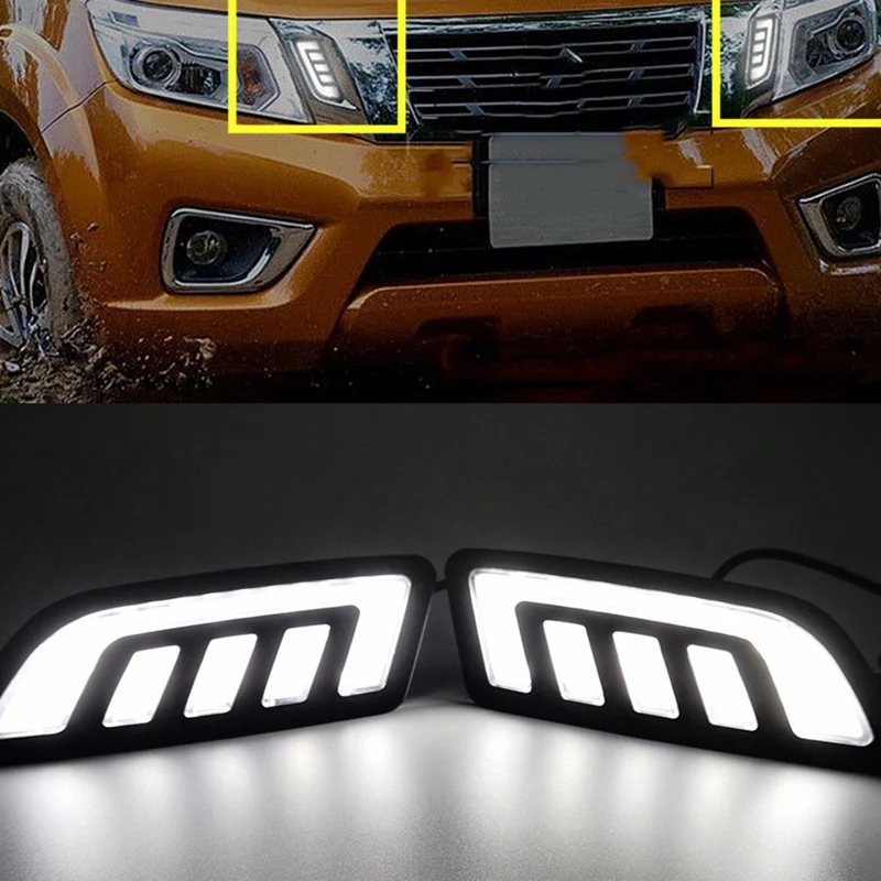2 шт. дневные ходовые огни для Nissan Navara Np300 D23 2015-2019 маска решетка противотуманный