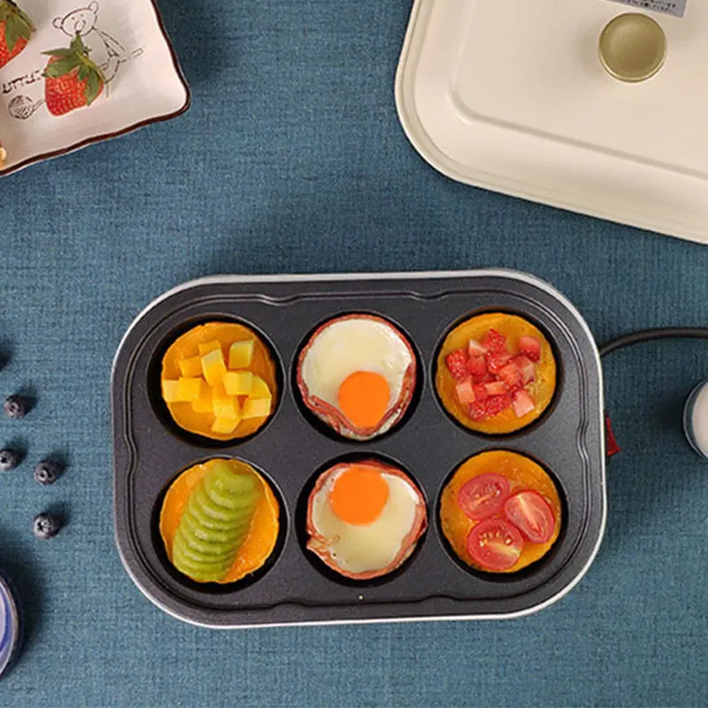 Electric Eggs Roasted Hamburger Machine Red Beans Cake Crepe Maker MINI Pie Pancake Baking Fried Egg Omelette Frying Pan EU 5