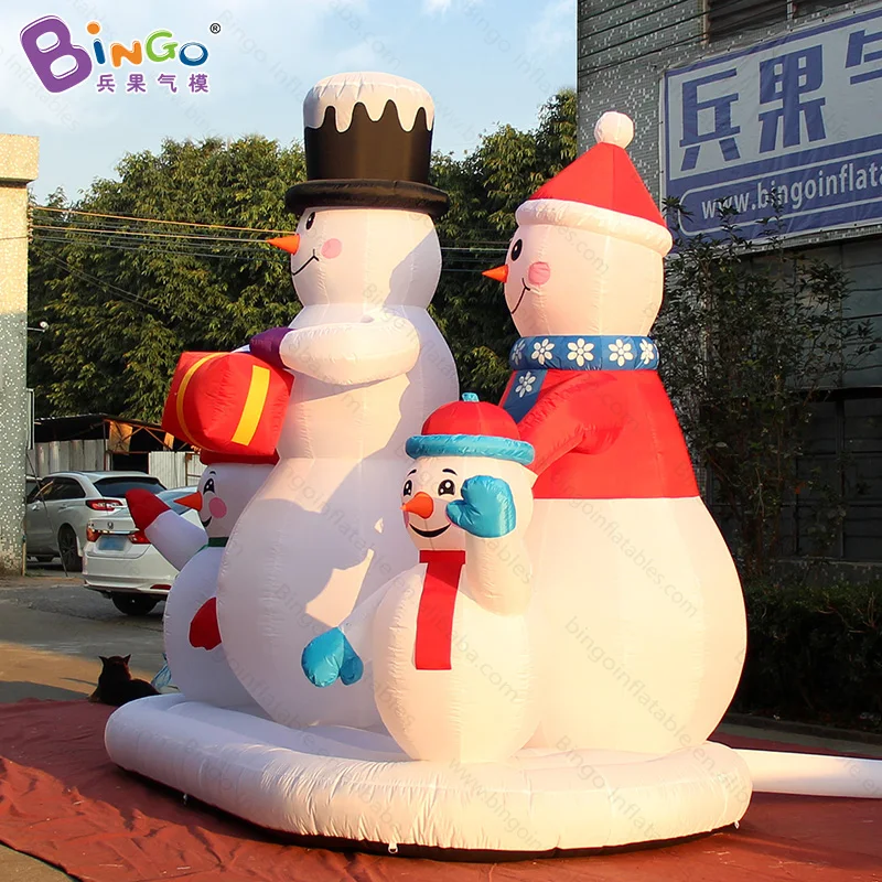 HIGHLY RECOMMENDED 3.8x2x3mh inflatable snowman family four member air blow commissioned Christmas outdoor decoration
