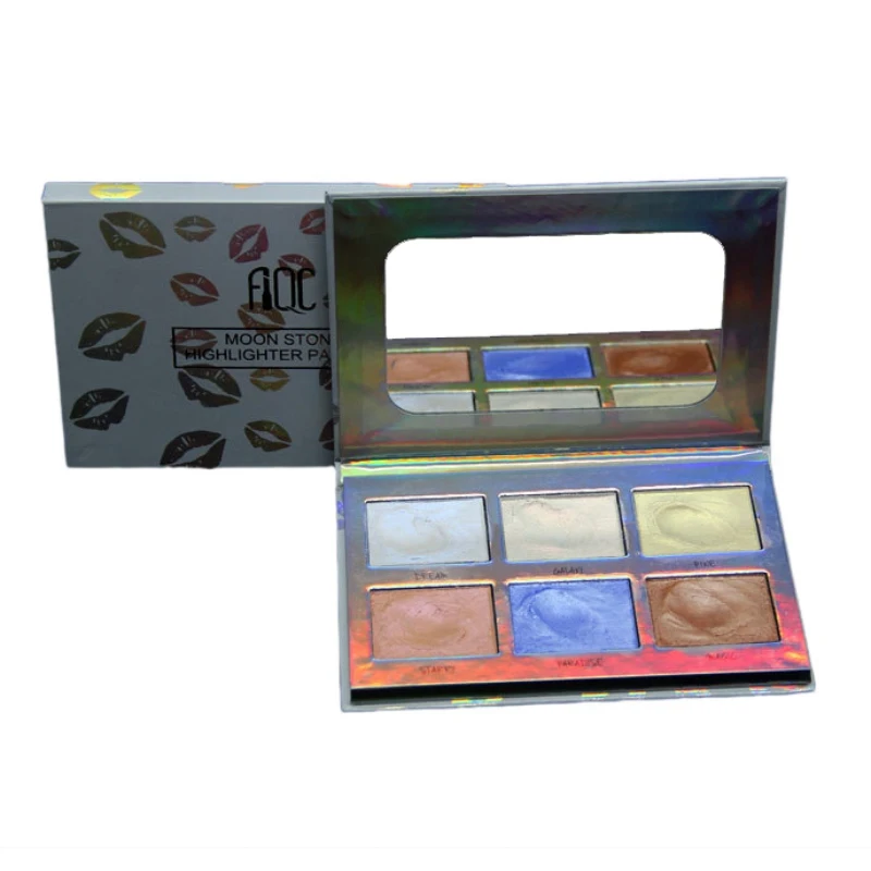 High Glow Eye Shadow Tray Soft Smooth Texture Grooming Face Center Brighten Skin 6 Color High Light Powder Combine Palette