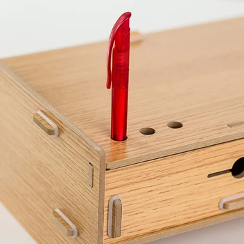 

Wooden Monitor Stand Riser Computer Desk Shelf with Keyboard Mouse Storage Slots for Office Supplies School Computer Heighten Ra