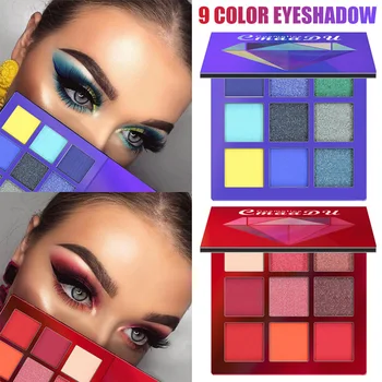 

9 Color Pressed Glitter Matte Eyeshadow Pallete Highly Pigmented Waterproof Makeup Palette Glitter Shimmer Eye Shadow Pigment