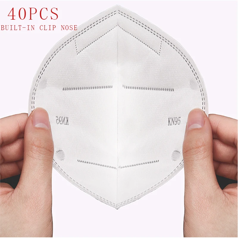 

40pcs KN95 Dustproof Anti-fog And Breathable Face Masks 95% Filtration Mouth Masks 3-Layer Mouth Muffle Cover