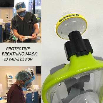 

Modified Diving Mask Protective Mask Breathing Filter Anti-pollution and Anti-spray Anti-fog Mask Breathing Equipment 3D Valve
