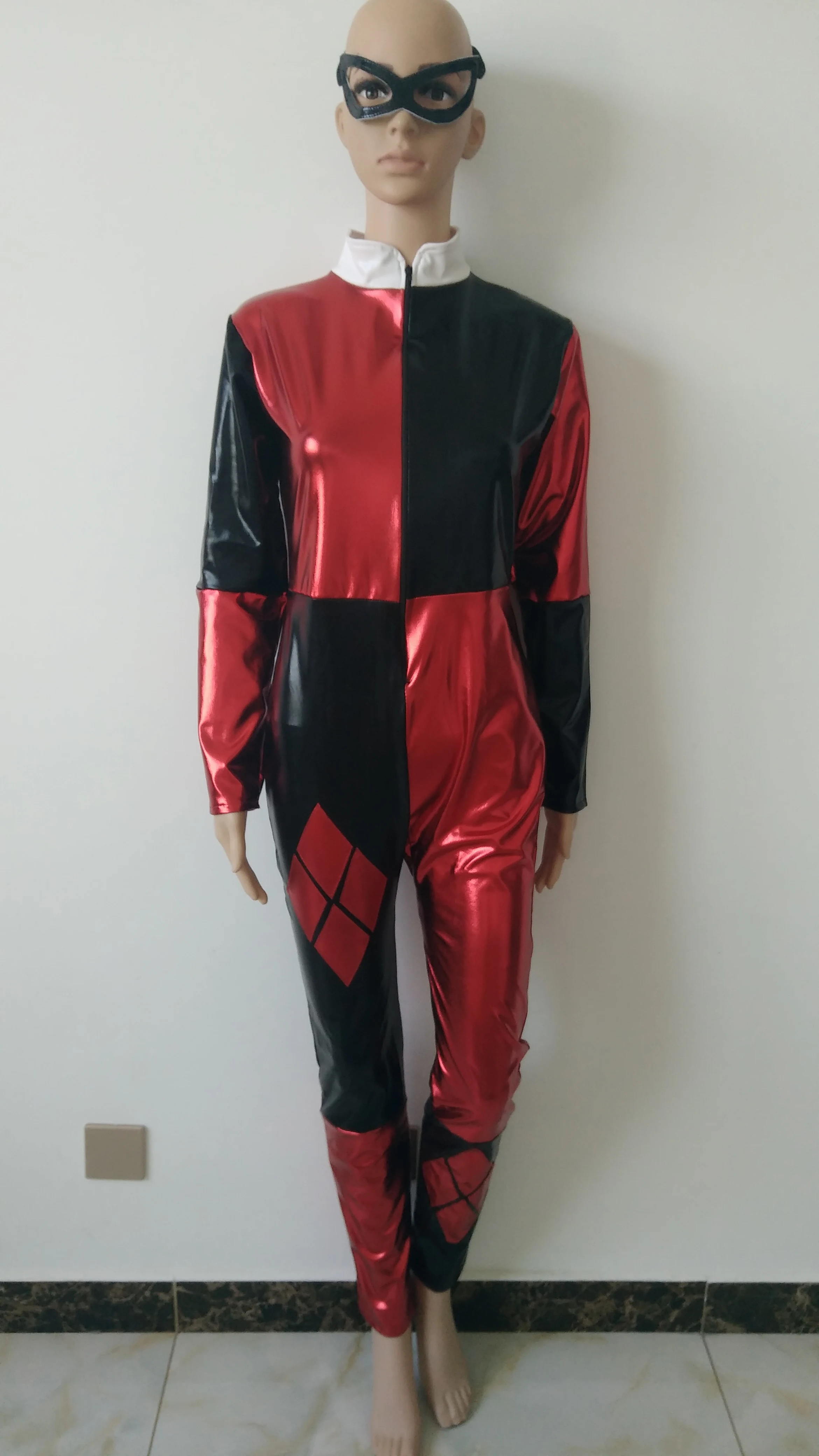 Harley quinn костюм металлическое сияние зентай женский/Для женщин/девочек