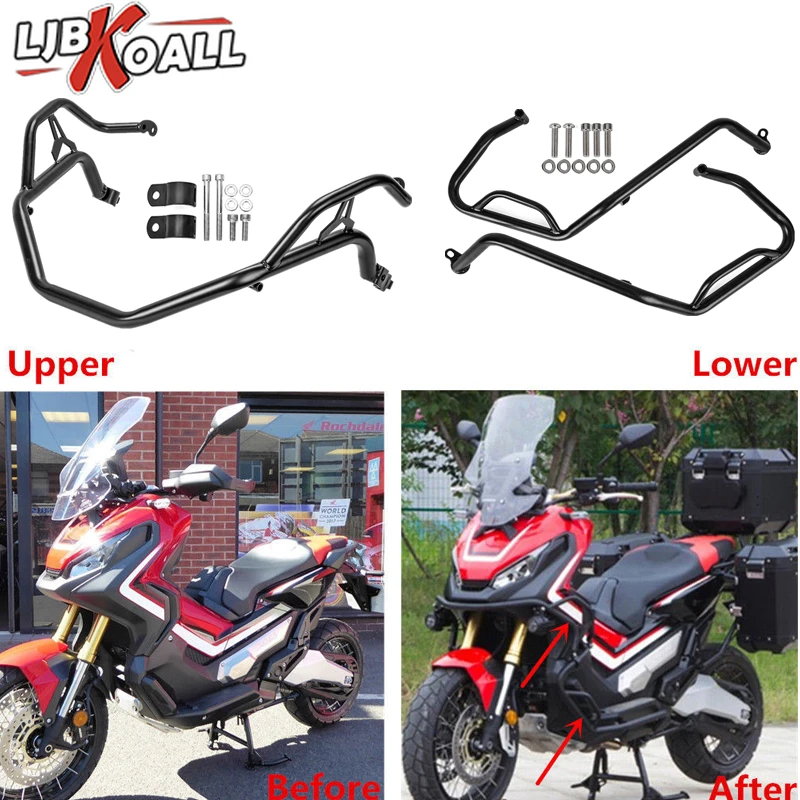 

For Honda X-ADV XADV 750 2017 2018 2019 Motorcycle Upper & Lower Crash Bar Engine Guard Frame Sliders Bumper Falling Protector