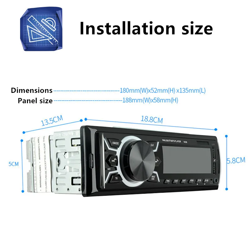 1 din стерео приемник MP3-плеер декодер bluetooth автомобильный комплект модуль fm модулятор аудио Авто двойной USB зарядное устройство 12 в радио 5008