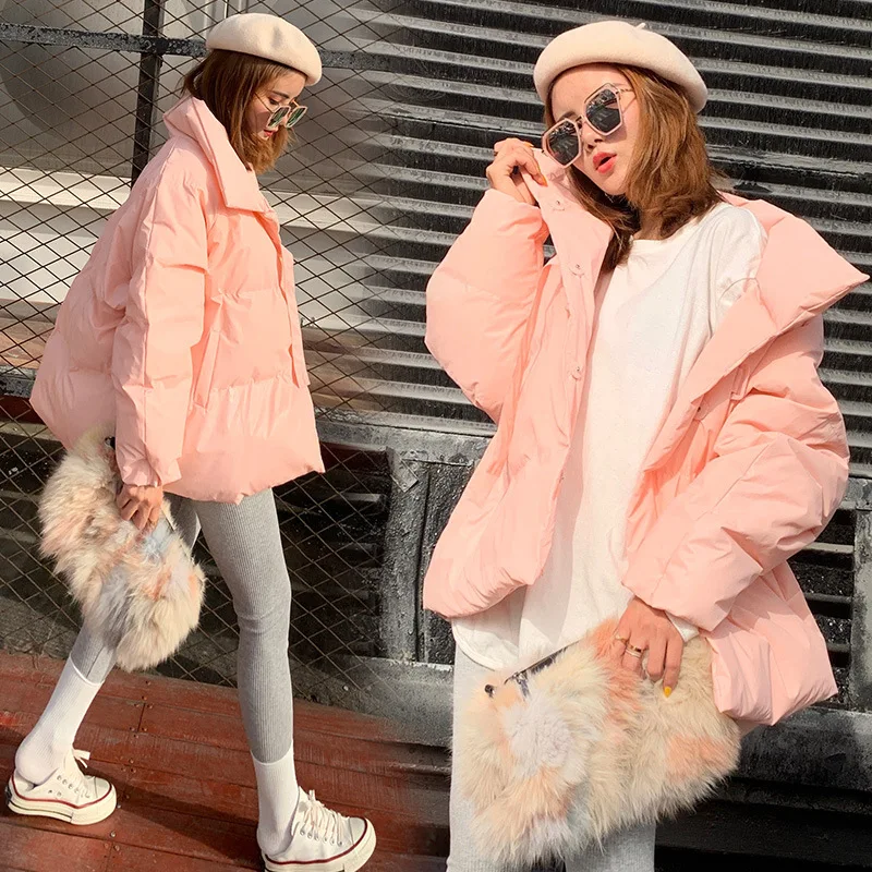 

Cotton Coat Student Mid-length Winter Cotton-padded Jacket Coat Korean-style Loose-Fit Oversize2019 New Style Bread Cotton-padde
