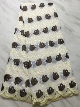 

Best Selling 5yards lace Cotton Women Dress Swiss Voile Lace High Quality Embroidered Fabric 5 Yards African Lace Fabric FP-1013