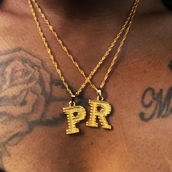 Capital Letter Initial Necklace For Women Stainless Steel Gold A-Z Alphabet Pendant Necklace Jewelry Christmas Gift Bijoux Femme