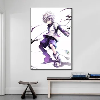

Killua Zoldyck Hunter x Hunter Print Watercolor Art HxH Japanese Anime Poster Canvas Painting Print Wall Art Home Decor No Frame