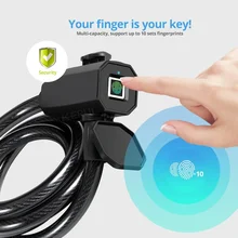 

Wired Anti-theft Smart Security Fingerprint Bicycle Lock with USB Charging Fingerprint Lock IP65 Waterproof Stainless Steel