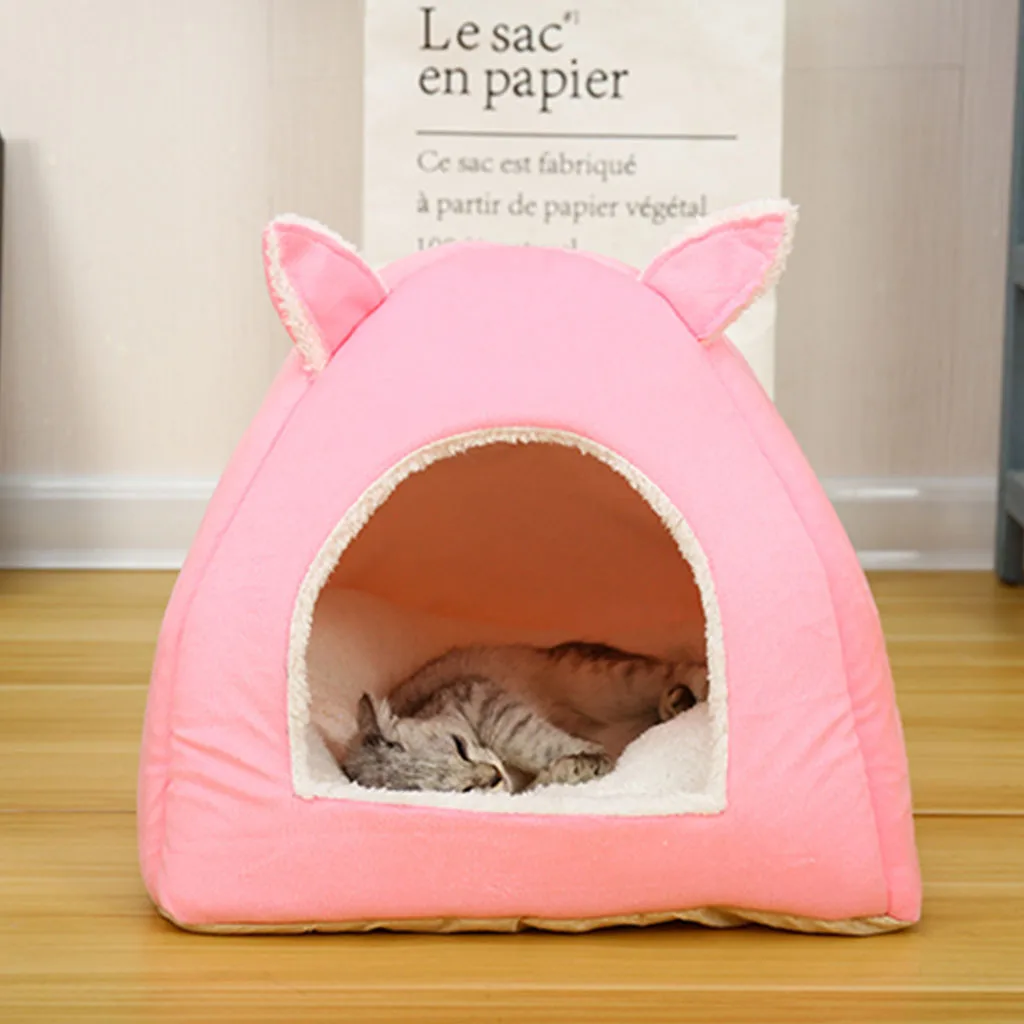 Кошачий домик кровать для кошки кошка спальный мешок внутренний для кошек собачий домик заячьи ушки кошачье гнездо Матрас Подушка для кошки маленькая собака питомник коврик поставки