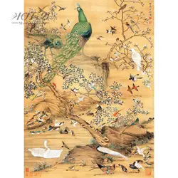 Michelangelo деревянные головоломки 500 шт. Китайский Старый мастер Shen Quan Шедевр картина с птицами искусство Детский обучающий Игрушка Декор