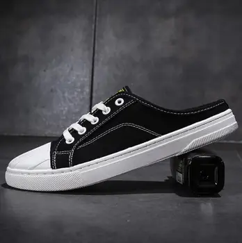 

New men's casual shoes, semi-drag, canvas shoes, breathable, comfortable, lightweight, wearable men's shoes, couple shoes