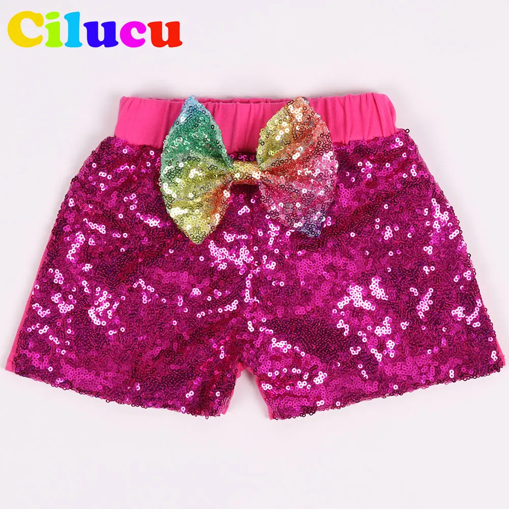 Girl Sequin Shorts Summer Kids Birthday 