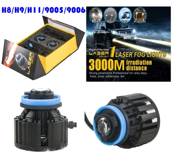 

1 Set L1 LED Laser Fog Headlight Light Bulb H7 H8 H9 H11 9005/06 26W 2600LM 3000M Laser Meter Irradiation Distance Ultra Bright