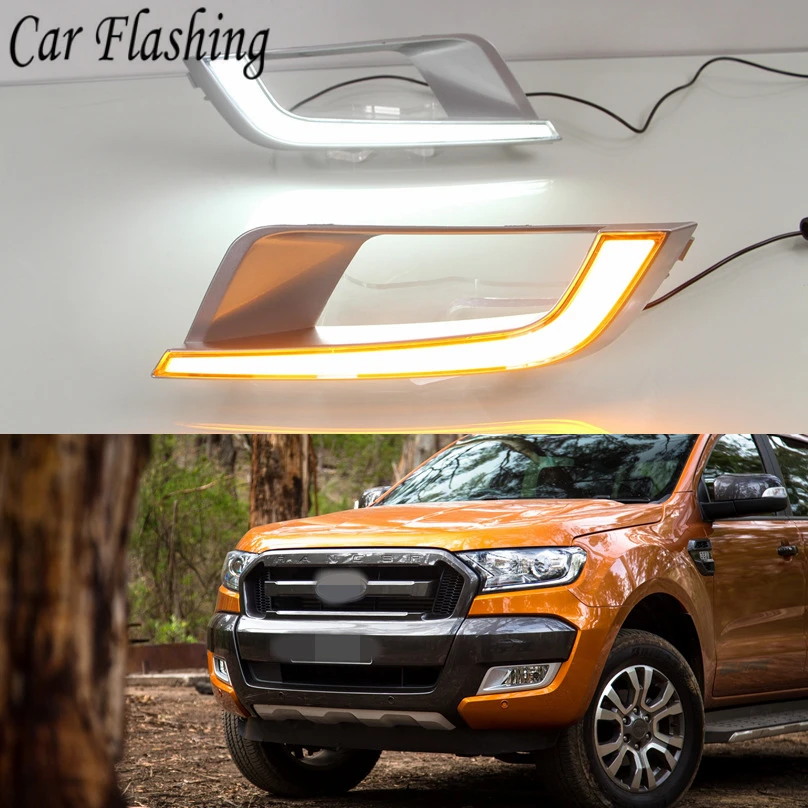 Автомобильный мигающий 2 шт. для Ford Ranger Wildtrak 2015 2016 2017 2018 светодиодный дневный