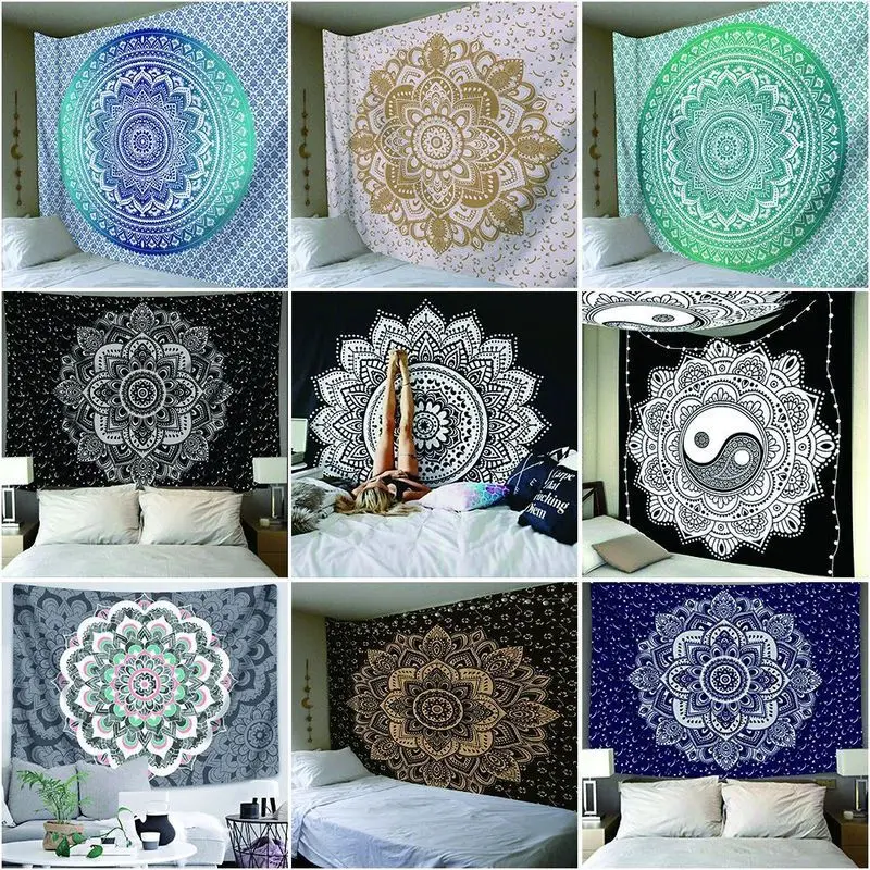 Tapiz De Mandala Colgante De Pared Tapiz Psicodelico Indio Bohemio