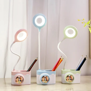 

Multi-functional Desk Table Lamp Camera Shape Led Night Light Eye-Care Reading Light with Pen Holder for Students