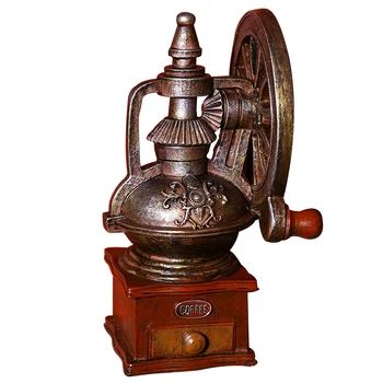 

Vintage Coffee Machine Nostalgic Ornament Home Dome Decoration Crafts Photography Props Resin Decor Figurines Coffee Shop Decor