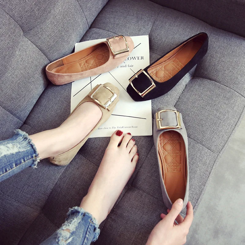 

Factory Price Shoes Women's 2019 New Style Low-Cut Spring And Autumn Korean-style Versatile Soft Bottom Square Head Pregnant Wom