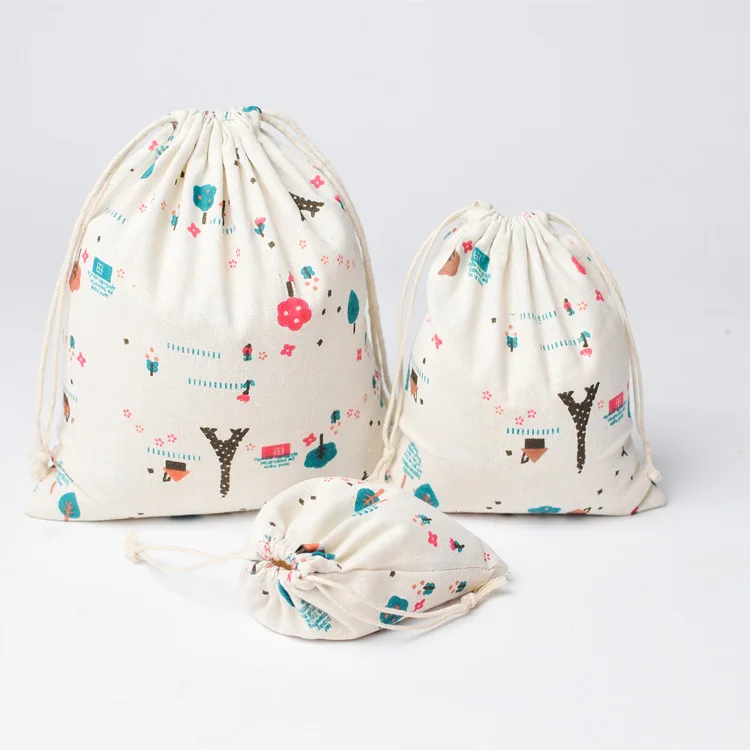 ETya многоразовая сумка для покупок из эко-хлопка на шнурке с цветочным принтом для женщин и мужчин, сумка для покупок, сумки для хранения, подарочная сумка - Цвет: c