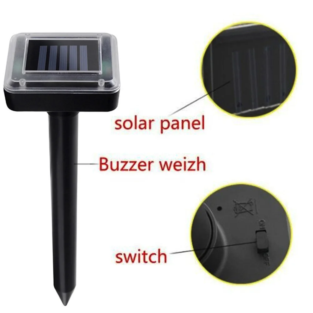 400-1000(HZ) Ultrasonic Mouse Repeller Ultrasonic Rat Repeller Solar Power Repeller Outdoor Gopher Rodent Control 1.2V 600MAH