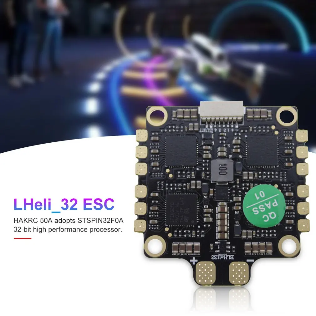 ESC 4-в-1 50A с диагональю экрана 3-6S BLHeli_32 5V 3A BEC Dshot1200 мини Размеры ESC для DIY небольшой гоночный Дрон с видом от первого лица с отводом тепла