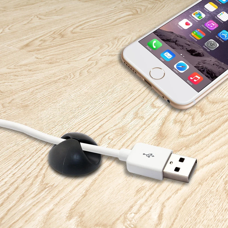 12 шт. самоклеющиеся черный круглый кабельный зажим держатели для дома и офиса