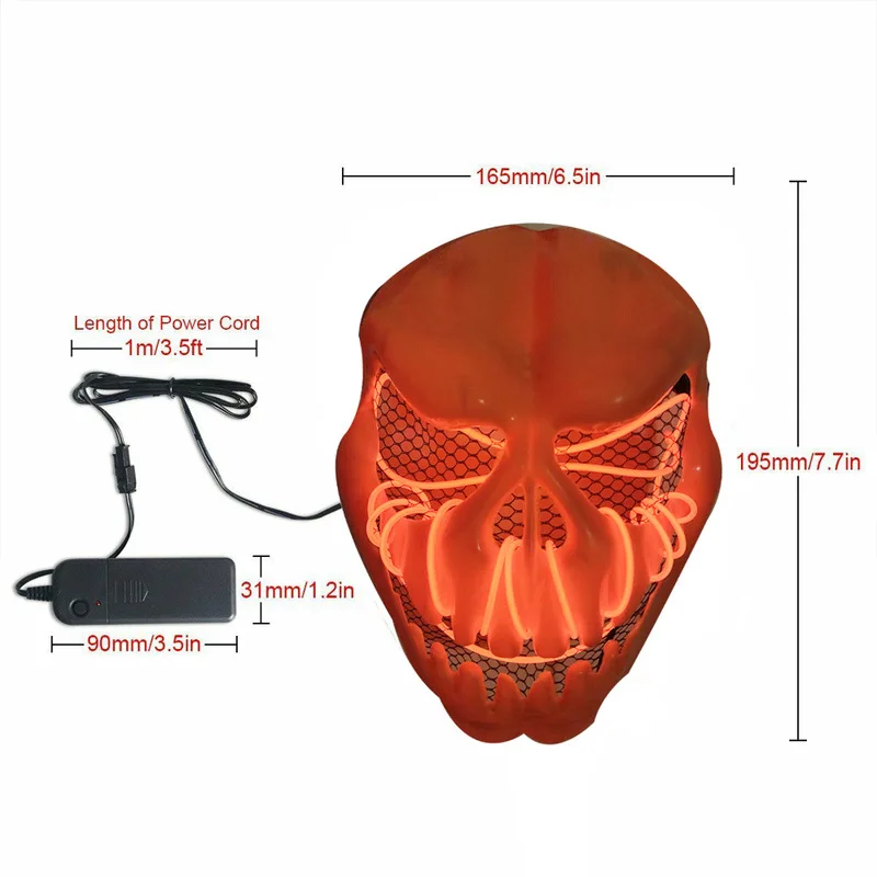 Светодиодная маска для Хэллоуина вечевечерние на Хэллоуин маскарадные маски