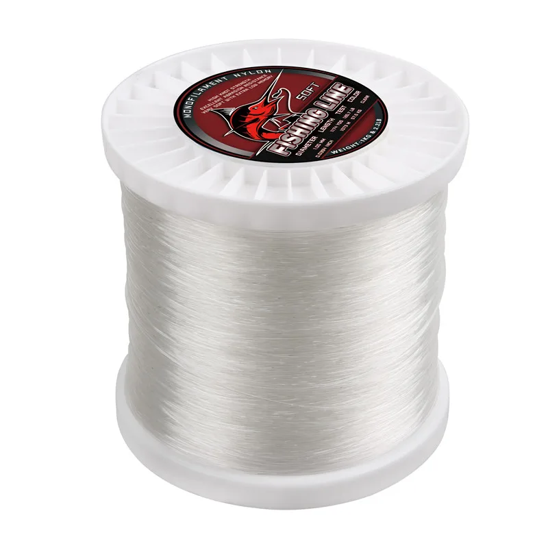 Fil de pêche monofilament en nylon transparent, 80m, 100lb, 0.90mm