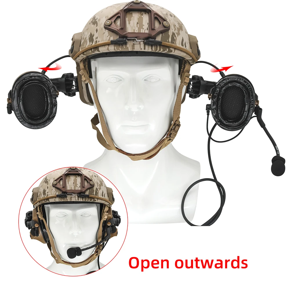 Fone de Ouvido Ferroviário para Fone de Ouvido Airsoft Capacete Tático Suporte Arco Adaptador Ferroviário para Comtac ii Iii Tiro Kit - Image 4