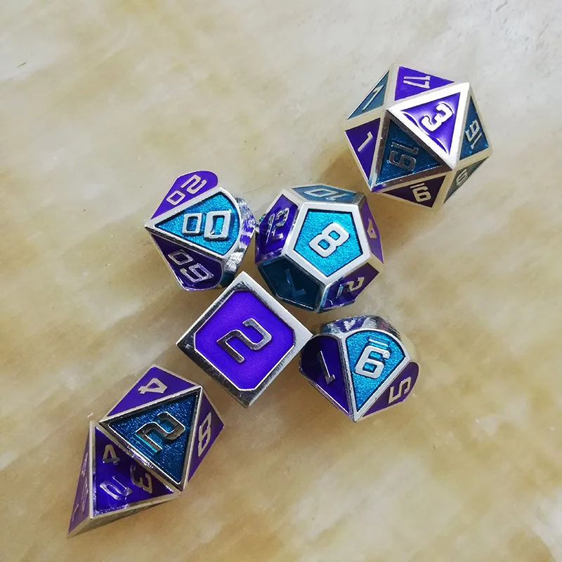 Игральные кости dnd металлический rpg набор многогранные игральные d20 10 6 8 12