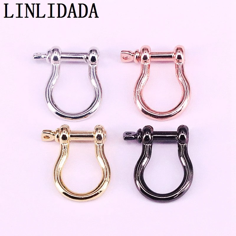 

10Pcs, 23x18mm Horseshoe Shaped Clasp For Round or Up To 10mm Flat Leather - Rose Gold/Gold/Silver/Black Plated