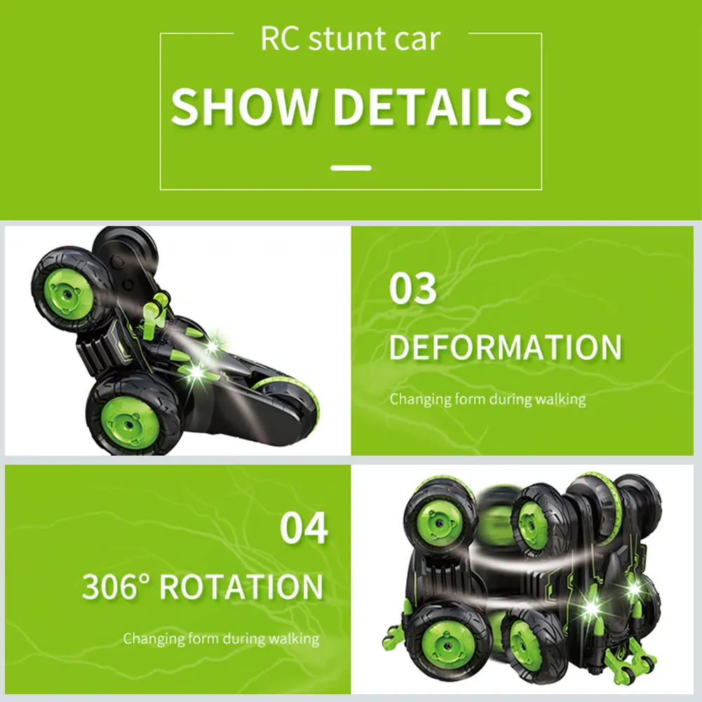 2,4 Ghz RC трюк автомобиль 90 градусов стоящий вращающийся Дрифт кувыркающийся гусеничный автомобиль со светодиодным светильник смешные игрушки подарки для детей