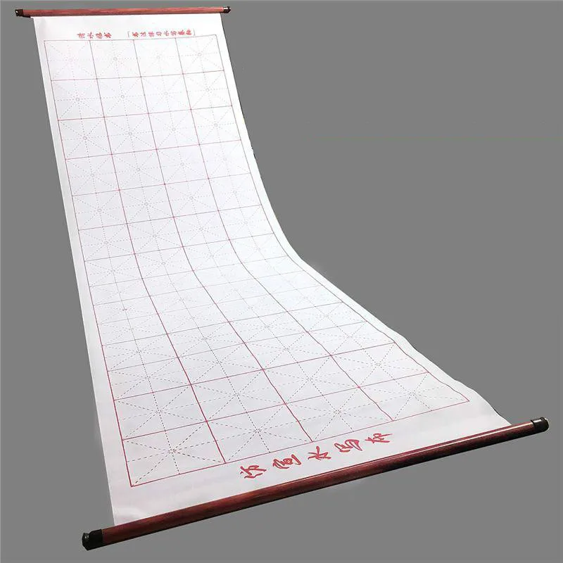 140*45CM No Ink Magic Lengthen Water Writing Cloth Brush Gridded Fabric Mat Chinese Calligraphy Practice Intersected Figure Sets