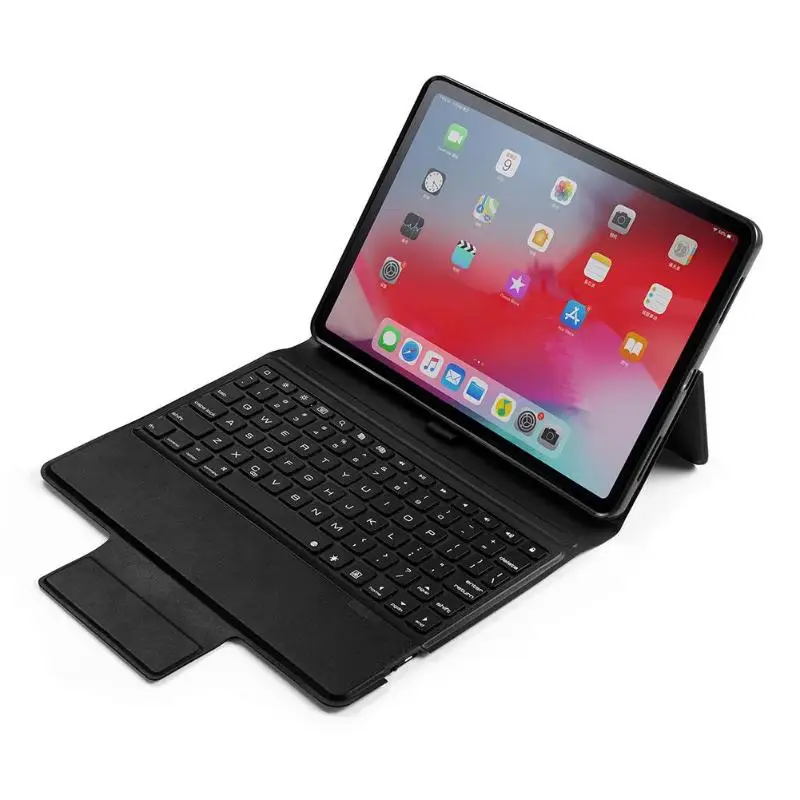 Черный Bluetooth клавиатура чехол подсветка подставка для клавиатуры для iPad Pro 11 дюймов 3 цвета поддержка прямой доставки - Цвет: Черный