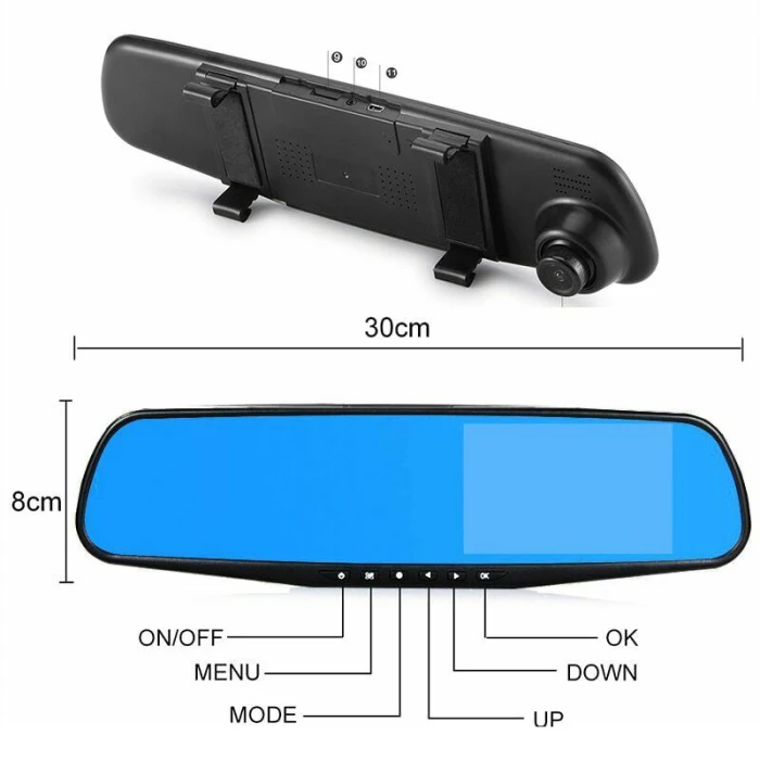 lcd DVR видео видеорегистратор 1080P FHD камера Передняя Задняя двойная линза вождения рекордер CSL88