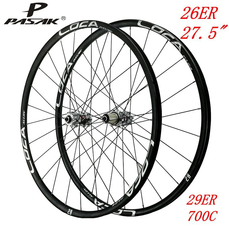 Bike Wheelset 26/27.5/29inch 24H draw 4 bearing hub 700c disc road reflective