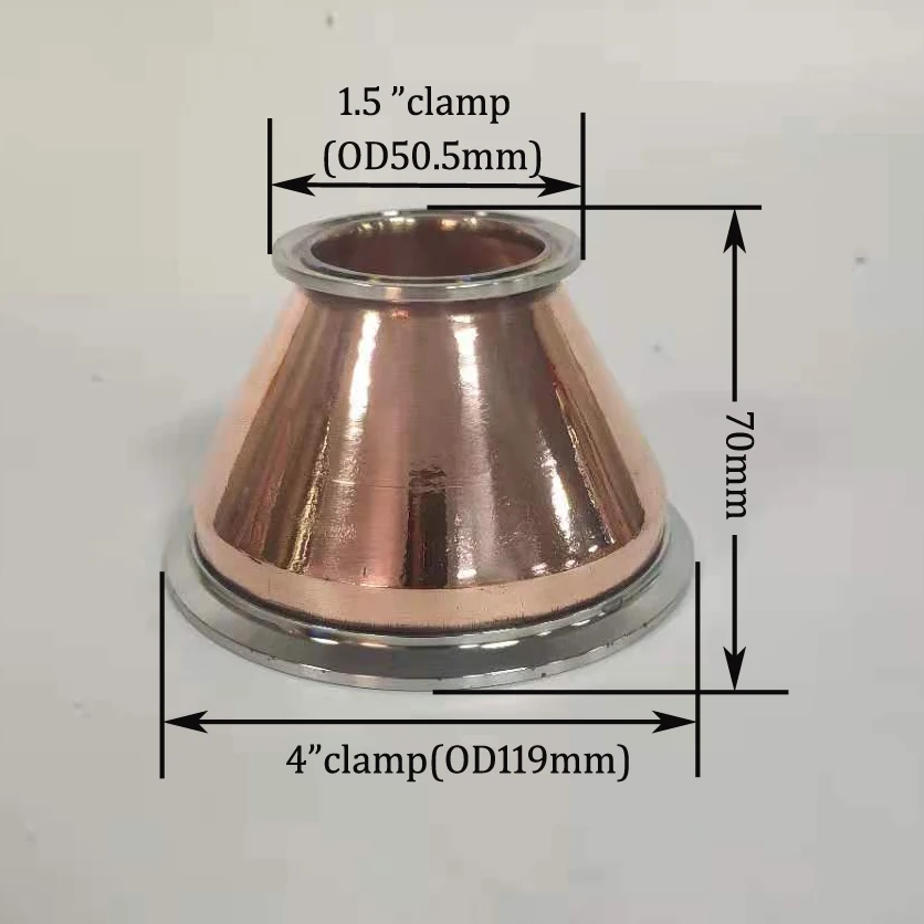 Медный конус для трехзажимного редуктора луковой головки 4 дюйма (102 мм) OD119x 1 5 (38
