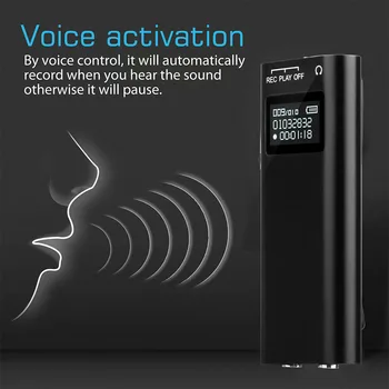 

Interview Microphone Office Noise Reduction Voice Activated Mini For Meeting Lectures OLED Digital Audio Recorder Pen 3.5mm Jack