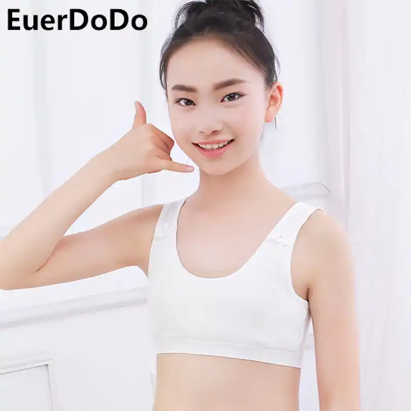 Euerdodo女の子ブラジャーソフト下着ガールズコットンティーンエイジャースポーツトップガールトレーニング下着通気性のベビー服 Bras Aliexpress