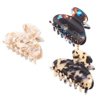 

3pcs Acetate Plate Practical Colorful Leopard Print Durable Hair Clips Hair Accessories Hair Claws for Women Decoration Girls