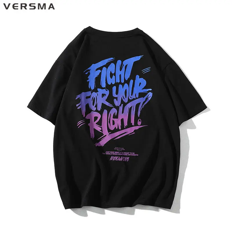 

VERSMA Korean Style Harajuku Graffiti Print T-shirt Men Women Vintage Streetwear Short Sleeve Oversized Tshirt Male Dropshipping